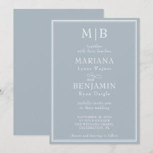 Moderne grensminimalist Boho Light Grey Wedding Kaart