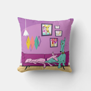 Moderne Greyhound Art uit het midden van de eeuw Kussen