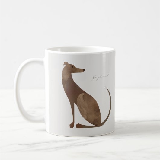 Moderne Greyhound Hondenportret Mok (Links)