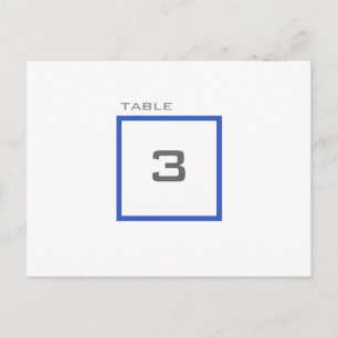 Moderne Grid Blue Wedding Reception Table Numbers Briefkaart