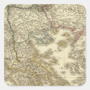 Moderne Griekse eilanden, Albanië, Macedonië Vierkante Sticker