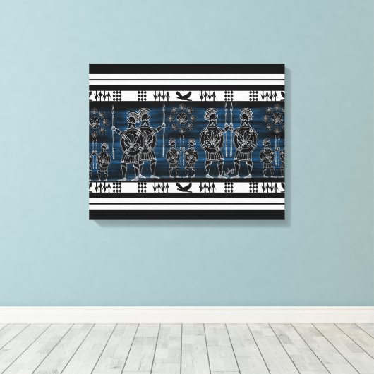 Moderne Griekse zwarte figuur Canvas Afdruk (Insitu (Houten vloer))