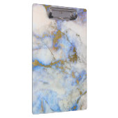 Moderne Grijs Blauw & Goud Marmeren Steen Klembord (Rechts)