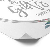 Moderne Grijs | Bloemenkrans Kaarten en Cadeaus Bo Poster (Hoek)