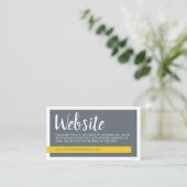 Moderne grijs en geel met QR-code bruiloft website Informatiekaartje (Staand voorkant)