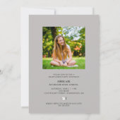 Moderne grijs legant script 2 foto-Afstuderen (Achterkant)