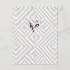 Moderne grijs-witte geometrische diamantpatroon op briefkaart