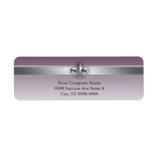 Moderne Grijze Aubergine Paarse Zilveren Fleur de Etiket
