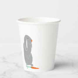 Moderne Grijze Bunny Baby shower Verjaardagscups Papieren Bekers