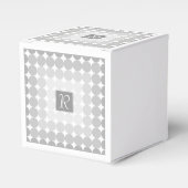 Moderne Grijze Cirkels Monogram Bedankdoosjes (Voorkant Zijde)