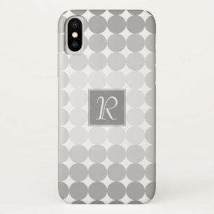 Moderne Grijze Cirkels Monogram iPhone X Hoesje