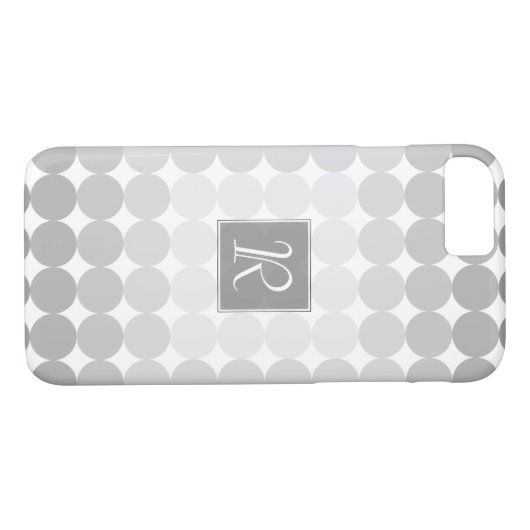 Moderne Grijze Cirkels Monogram Case-Mate iPhone Case (Achterkant (Horizontaal))