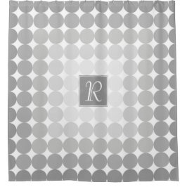 Moderne Grijze Cirkels Monogram Douchegordijn