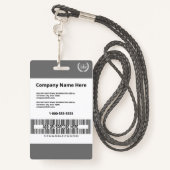 Moderne Grijze Druk Aangepaste Collectieve ID Mede Badge (Achterkant met draagriem)