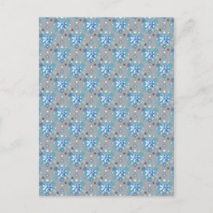 Moderne grijze en blauwe sneeuwvlokken briefkaart