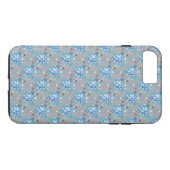Moderne grijze en blauwe sneeuwvlokken Case-Mate iPhone case (Achterkant (Horizontaal))
