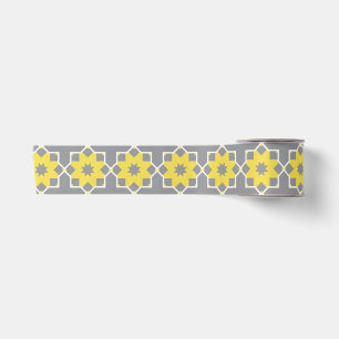 Moderne grijze en gele bloemen  lint