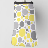 Moderne grijze en gele bubbels golfheadcover (Draai 90)