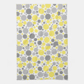 Moderne grijze en gele bubbels theedoek (Verticaal)