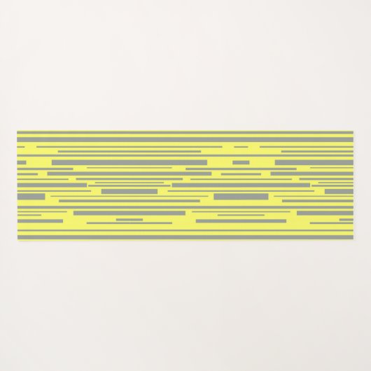 Moderne grijze en gele strepen patroon yogamat (Achterkant (horizontaal))