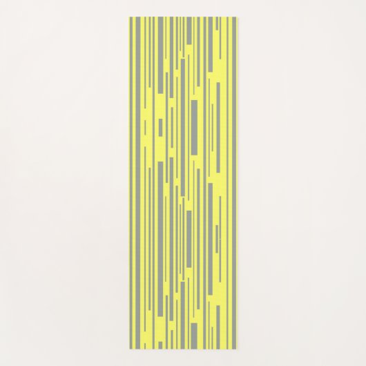 Moderne grijze en gele strepen patroon yogamat (Voorkant)