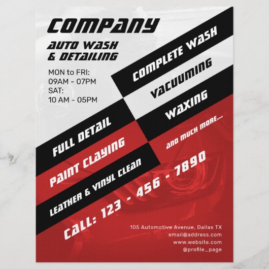 Moderne grijze en rode autoflyer flyer (Voorkant)