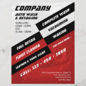 Moderne grijze en rode autoflyer flyer (Achterkant)