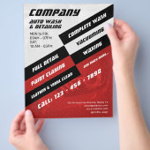 Moderne grijze en rode autoflyer flyer (Hand)