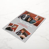 Moderne grijze en rode Feestdagen Wenskaart Folie Uitnodiging (Gedraaid)