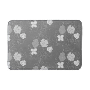 Moderne grijze en witte flora badmat