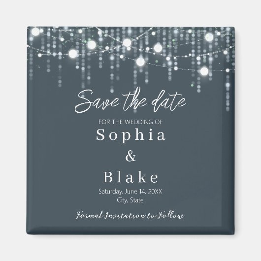 Moderne grijze en witte hanglampen Save the Date Magneet (Voorkant)