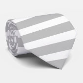 Moderne grijze en witte horizontale streping stropdas (Opgerold)