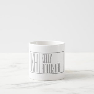 Moderne grijze Initialen en Logo Espresso Kop