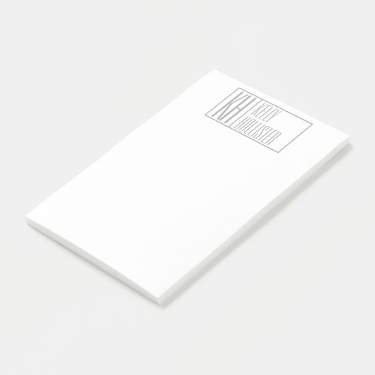 Moderne grijze Initialen en Logo Post-it® Notes (Schuin)