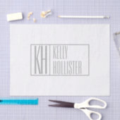 Moderne grijze Initialen en Logo Tissuepapier (Craft)