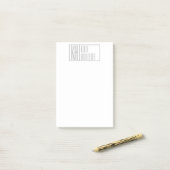 Moderne grijze initialen en naamlogo post-it® notes (Op bureau)