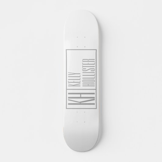 Moderne grijze initialen en naamlogo skateboard (Voorkant)