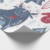 Moderne grijze kerstillustraties inpakpapier (Hoek)