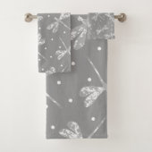 Moderne grijze libellen bad handdoek (Insitu)