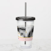 Moderne grijze marmer met gouden lint acryl drinkbeker (Rechts)