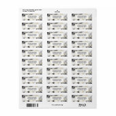 Moderne grijze marmer met gouden lint etiket (Full Sheet)