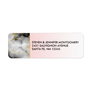 Moderne grijze marmer met gouden lint etiket