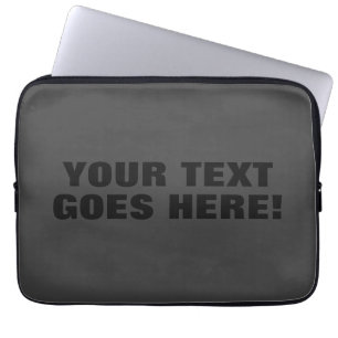 Moderne, grijze, minimale professionele Jouw tekst Laptop Sleeve