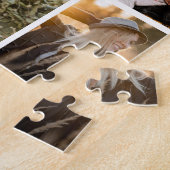 Moderne grijze monogram 22 fotocollage legpuzzel (Zijkant)