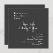 Moderne grijze monogram repetitie binnenuit kaart (Voorkant / Achterkant)