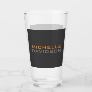 Moderne grijze Oranje tekstminimalist legant Glas