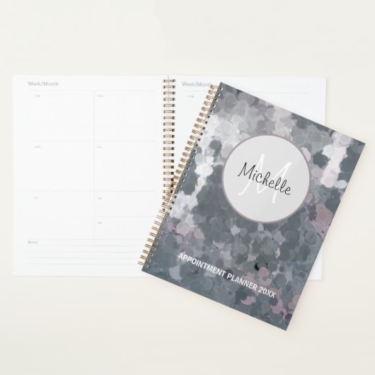 Moderne grijze roze cirkels Geometrisch personalis Planner (Display)