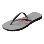 Moderne Grijze & Roze Gescheurde Laagmoed Typograf Teenslippers (Schuin)