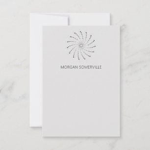 Moderne Grijze Spiraal Stip Elegant Notitiekaartje