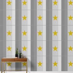 Moderne Grijze Strepen Gouden Sterren Grote Pleine Behang